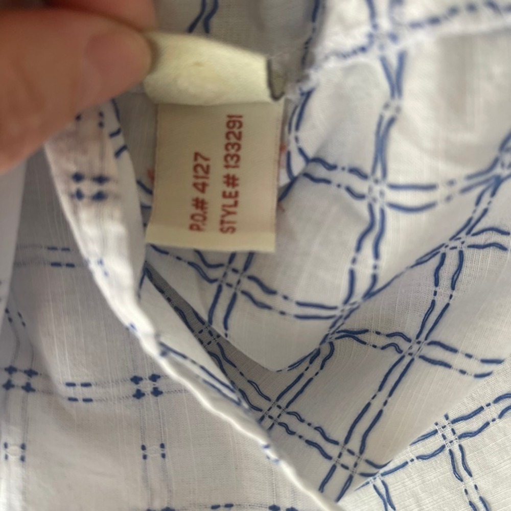 Carbon2Colbalt Medium Men's Button Down Shirt Blue White Pattern - Picture 8 of 8